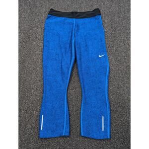 Nike Dri-fit Capri Running Yoga Pants Blue Black Leggings Style 717422 Size S